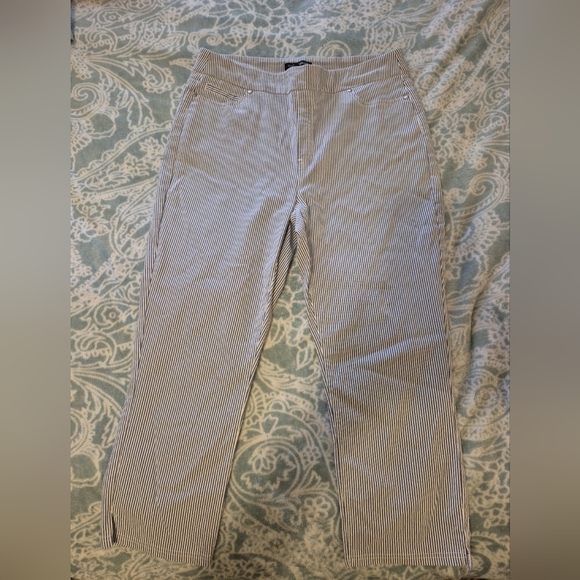 Mario Serrani Navy and White Striped Trousers - Picture 6 of 9